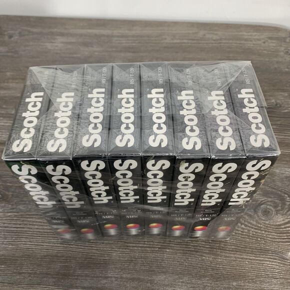 8 Scotch T-120 VHS HS Blank Tapes Sealed New! - Picture 2 of 8